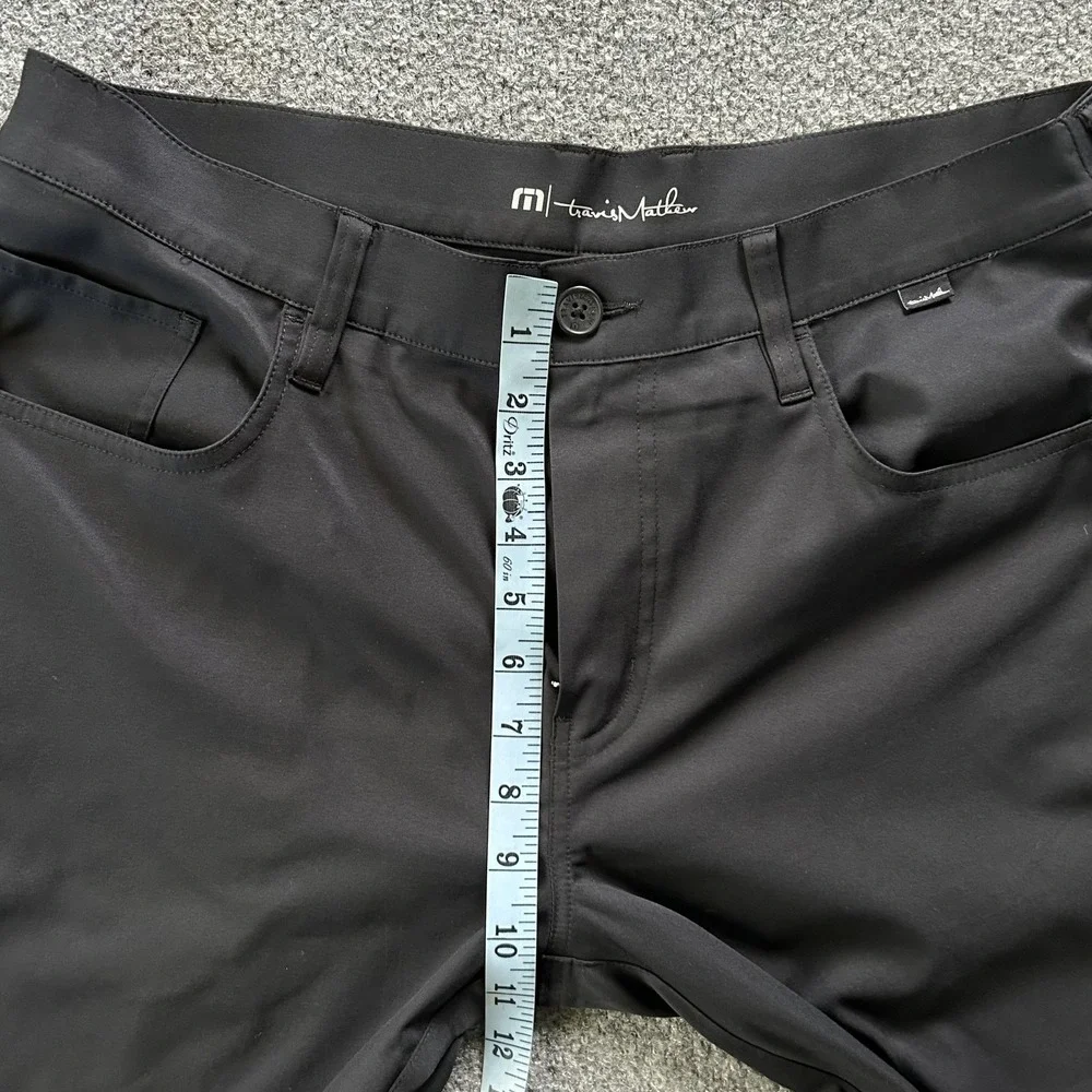 TravisMathew Pants Mens 36 Black Performance Golf 5 Pocket Stretch Polyester‎
